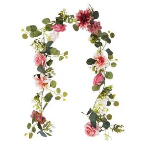 lot 20324 image: Beksodi Flower Garland Decorations, 6.14Ft Pink Flowers Rose Garland, Artificial Eucalyptus Greenery Vines with Floral for Wedding Wall Arch Table Centerpieces Backdrop Room Decor (Pink)