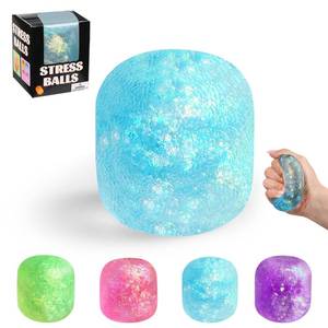 lot 20327 image: Gumdrop Squishy, Sugar Slow Rising Squishy Fidget Toys, Glitter Textured Sensory Squeeze Stress Balls, Anxiety Relief Fidget Toys for Kids and Adults Birthday Easter Party Favor Gifts(Blue)