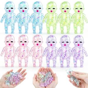 lot 20332 image: 12pcs Baby Squishy Glittery,Mimi Taba Squishy,Babies Sensory Fidget for Stress Relief, Sensory Fidget Toys for Stress Relief for Kids Adults Squeeze, Classroom Prizes Party Favors Goodie Bag Stuffers (Open Box, May Be Missing Pieces)