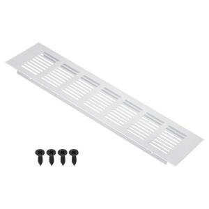 lot 20346 image: PATIKIL 12 x 3 Inch Door Air Vent Cover, Aluminum Grille Ventilation Cover Louvered with Mounting Screws for Cabinet Wardrobe Door, Silver Tone