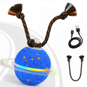 lot 20356 image: EAAGHK Interactive Dog Toy, Automatic Moving Dog Balls Smart Herding Ball for Dogs with Birdsong E-TPU Material, IPX7 Waterproof (Blue)