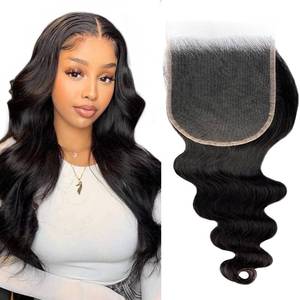 lot 20358 image: 5x5 Closure Skinlike HD Lace Closure, Body Wave Hd Closure 5x5 super Thin 0.11 mm Pre Bleached Knots Swiss Hd Closure Virgin Human Hair Super Glueless Closure Natural Hairline 22 Inch