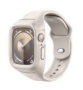 lot 20363 image: SURITCH Sport Band for Apple Watch 987654SE3SE2SE Case with Band 45mm 44mm, Soft Silicone Shockproof Rugged Protective Replacement Strap with Case for Women Men, Starlight