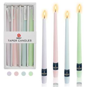 lot 20376 image: Dripless Candle Sticks Taper Candlesticks,Gedengni 10 Inches Pink Tapered Candles Green Candle Stick Colorful Taper Candles Candy Dinner Candle Wax for Home Party Women Gift,4pcs (8D4P-LIGMIX)