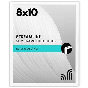 lot 20379 image: Americanflat 8x10 Picture Frame - Slim Molding - White