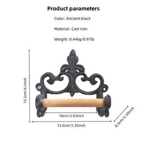 lot 20382 image: DPOWERFUL Antique Cast Iron Toilet Roll Holder, Rustic Wall Paper Holder