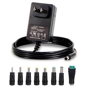 lot 20388 image: 9V Power Supply 1A AC Adapter DC 9Volt Power Adapter Charger 9V Power Cord with 8 Interchangeable DC Plug for 100mA 300mA 400mA 500mA 600mA 700mA 800mA 900mA 1000mA Equipment
