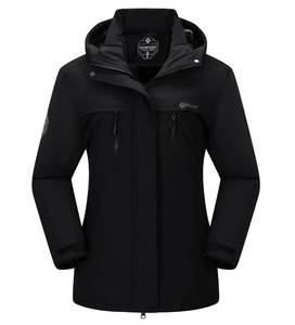 lot 20394 image: BOWOXO Waterproof Windproof Ski Jacket for Women - Winter Coats for Women Plus Size, Fleece Jacket for Cold Weather, Snow White Jackets for Alaska and Michigan(Black,XL)