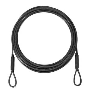 lot 20399 image: 3.3mm (18 Inch) Outdoor Travel Security Cable-34610152030ft Luggage Lock Safety Wire Flexible Steel Wire Rope with Double Loop Safety for Luggage, Bike, Lock (Black, 10ft-(1Pack)