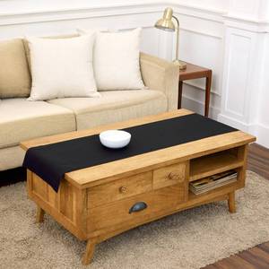 lot 20407 image: Solino Home 100% Linen Dining Table Runner Black Woven, Fete 14 x 60 in