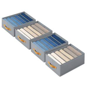 lot 20408 image: DIMJ Wardrobe Clothes Organizer - Foldable Closet Drawer Organizer Dividers for Jeans, Pants, Sweater, T Shirt, Storage Bins with Handles for Shelf