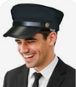 lot 2306 image: Black Chauffeur Limo Driver Costume Hat