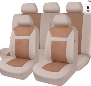 lot 11052 image: Flying Banner Car Seat Cover Set Low Back Solid Beige FB-096-23