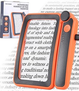 lot 12013 image: 12LED Power Indicator Rectangle Magnifier 120mm x 75mm 3.5x Magnification
