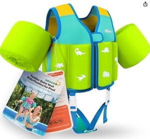 lot 13718 image: Kids Pool Floaties 1-9 Years Old, Toddler Swim Vest 20-70 Pounds, Comfortable Extended Wear Kids Float Jacket with Crotch Strap, Bright & Colorful Design and Unpadded Sides for Comfort