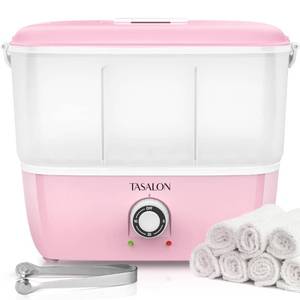 lot 1815 image: TASALON Hot Towel Steamer for Facials, Hot Towel Warmer Quickly Heats Up in 5 Minutes, Portable Towel Machine Fits 16 Mini Towels, Salon Equipment Towel Warmer for Facials, Spa, Massage, Pink