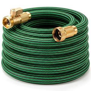 lot 1836 image: NON-EXPANDABLE Garden Hose 25 ft, Heavy Duty Flexible Water Hose, Kink Resistant Lightweight Hybrid Hose with Durable Fabric Skin, Leakproof Hose Male to Female Fittings