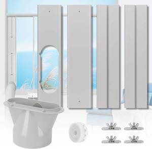 lot 1857 image: Portable AC Window Vent Kit 5.1in Air Conditioner Window Seal Panel Hose Kit