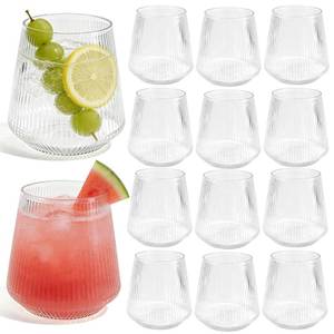 lot 1867 image: EHLOPMN 40 Pack 12oz Clear Plastic Stemless Wine Glasses