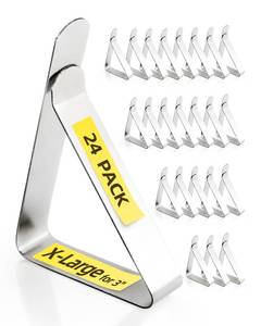 lot 2007 image: Shelvestar Tablecloth Clips for 3ftft Thick Tables, Silver Pack of 24