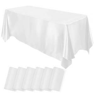 lot 2017 image: MCEAST 6 Pack Satin Rectangular Tablecloth, 102 x 58 Inches, White
