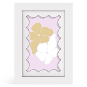 lot 2024 image: THKRLOF 4x6 Picture Frame with Real Glass, Wooden cute 4 x 6 Photo Frame with Wavy Mat for Tabletop and Wall Hanging, White, 1 Pack