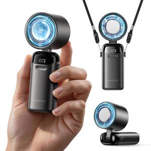 lot 2377 image: KIMMOO Handheld Portable Turbo Fan with Ice Cooler, Powerful 21000 RPM, Speed (1-199), Up to 14Hrs Cooling, Rechargeable Personal Fan, Small Pocket Hand Fans for TravelOutdoorHomeOffice (Black)
