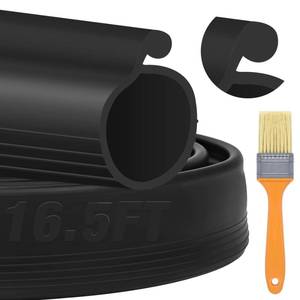 lot 2389 image: ToLanbbt 16.5FT Garage Door Seals Bottom Rubber 0.35in Big P Bulb Bottom Weather Strip, Overhead Garage Door Seal Replacement Weather Stripping (16.5 FT, Black)