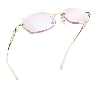 lot 2403 image: LifeArt Blue Light Blocking Glasses,Computer Reading Glasses,Rimless Frame Tinted Lens with Diamond,Stylish for Women (1.00 Magnification)