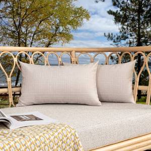 lot 2405 image: Kevin Textile Outdoor Waterproof 12inx20in Lumbar Pillow Covers 2 Pack, Beige