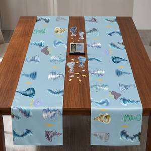 lot 2412 image: ATSMOICY Tornado Theme Table Runner Decorations, 2PCS Weather Party Themed Baby Shower Birthday Party Supplies Favors Tablecloth Table Cover