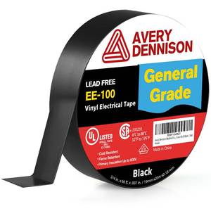 lot 2429 image: Avery Dennison Electrical Tape, General Use PVC Electric Tape, ULCSA Listed Insulating Vinyl Tape for Electrical, Repairs, Automotive and Equipment, EE-100, � in x 66 ft, Black, 1 Roll