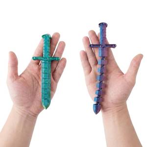 lot 2448 image: Dimili 3D Printed Transformable Mini Sword Whip Fidget Toy, 2-Pack