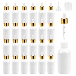 lot 2460 image: ZBCCEOB Light-Proof Multi-Purpose White Porcelain Dropper Bottle - Refillable Airtight Sealed Container for Essential Oils, Serums, Skincare, Aromatherapy and Lab Use - 1oz Capacity - 24 Pack