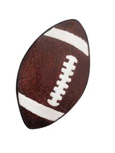 lot 2470 image: 1 pc Large Football Iron on Patches,Glitter Sequin Patches for Clothes, Embroidered Fabric Patches for Clothing Jean Jacket Backpack Game Day Decorative Applique Embellishment(Football)