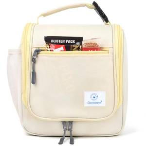 lot 2483 image: Genteen Kids Lunch Box, Insulated Lunch Bag for Kids, Toddler, Girl, and Boy Holds Lunch Box, Water Bottle, and Snacks Easy-Clean Water-Resistant Fabric and Multiple Zippered Pockets (Begie)