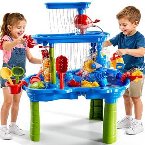 lot 7551 image: JUKUDAHU 3-Tier Sand and Water Table Toys for Kids Aged 3 4 5 6 7 8