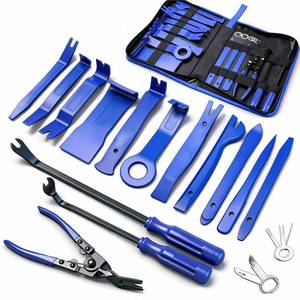 lot 8101 image: Poraxy 19Pcs Trim Removal Tool, Car Panel Dashboard Door Audio Trim Removal Tool Kit, Auto Clip Pliers Fastener Remover Set, Plastic Pry Tool, Automotive Upholstery Removal Kit
