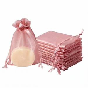 lot 8110 image: QIANF 20 Pcs Rose Pink Small Organza Bags 4X6 inch for Wedding Favors with Drawstring, Mini Mesh Gift Bags Jewelry Pouch for Candy Bridal Shower Party Favor Baby Shower Christmas