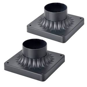 lot 8114 image: MrSconce Pier Mount Base 2 Pack, Outdoor Post Light Adapter Matte Black