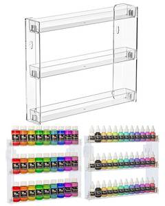 lot 8115 image: (1 cracked)Acrylic paint organizer,Nail polish Rack,Paint Storage Holder Wall-Mount