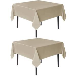 lot 8117 image: sancua Natural Square Tablecloth 54x54 Inch Fabric Card Table Cloth, 2 Pack
