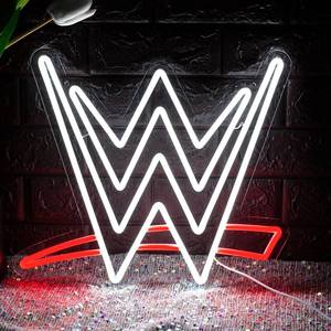 lot 8120 image: Wrestling Neon Sign, LED Wrestling Neon Sign for Wall and Room Decor, USB Night Light for Game Bedroom Birthday Competition Party Gifts (Red White)