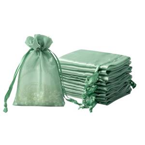 lot 8123 image: QIANF 20 Pcs Sage Green Small Organza Bags 4X6 inch for Wedding Favors with Drawstring, Mini Mesh Gift Bags Jewelry Pouch for Candy Bridal Shower Party Favor Baby Shower Christmas