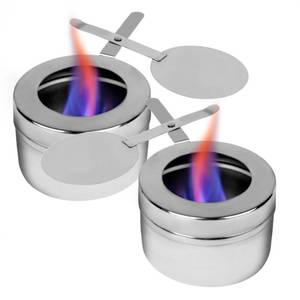lot 8155 image: CHEFQ Stainless Steel Chafing Wick Fuel Holders with Safety Cover - Chafer Canned Heat Fuel Box Perfect for Buffets, Barbecue and Catering Events (Silver-2Pack)