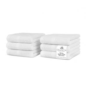 lot 8161 image: Villa Celestia Cotton Washcloths Set of 6, 12x12 Inch, 100percent Ring-Spun Combed Cotton, Soft Absorbent Quick-Dry Wash Cloths for Face and Body, Oeko-TEX Certified, Hotel and Spa Quality, White