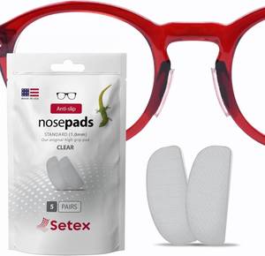 lot 8173 image: Setex Gecko Grip 1.0mm Anti Slip Nose Pads for Glasses, 5 Pair, Clear
