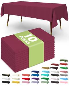lot 8184 image: Pureegg Plastic Table Cloth Disposable 54 x 107 Inch Burgundy