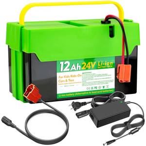 lot 8193 image: UNIKARO 24V 12Ah Li-ion Battery for Best Car Ride on Cars Thunder UTV for 24V Kids Ride-on CarsandToys Longer Lasting and Lighter Than Lead-Acid, Replacement Battery with 1A Charger