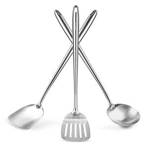 lot 8199 image: Yosukata 17in Wok Spatula and Ladle and Turner Spatula - Stainless Steel Cooking Utensils Set of 3-304 Stainless Steel Kitchen Utensils Set - Dishwasher Safe Wok Accessories - Cooking Tools